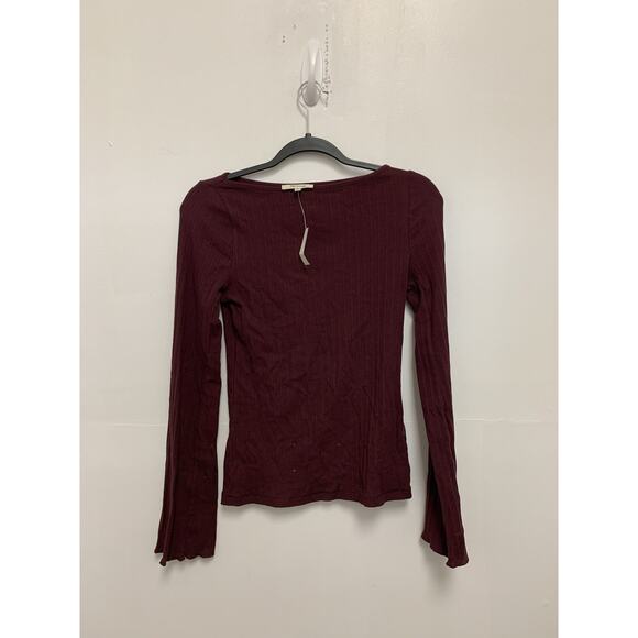New Madewell Red Ribbed Boatneck Top Size Small - Picture 1 of 4